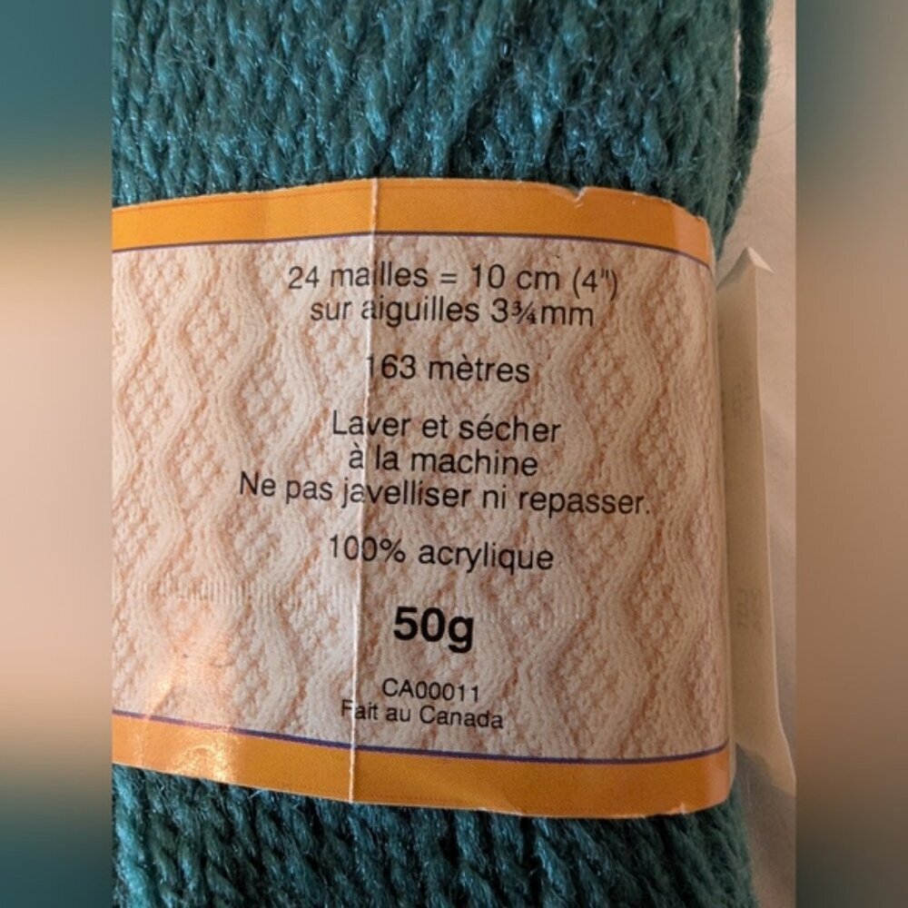 Patons Astra Vintage Yarn lot 4x 50g (1 3/4 oz) Skiens Teal Green/Blue - Picture 3 of 7